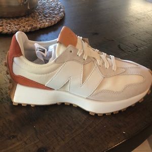 New Balance 327. Size 7.5. Rare color of all white/brown. Color: Sea Salt